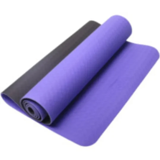 Yoga mat paars zwart, TPE standaard. yogales de magische wilg