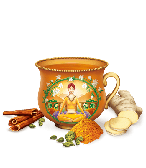 yogi tea, curcurma chai. gele verpakking