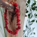 armband split rode koraal, rode armband. mooi mode cadeau in Rood, red ladies