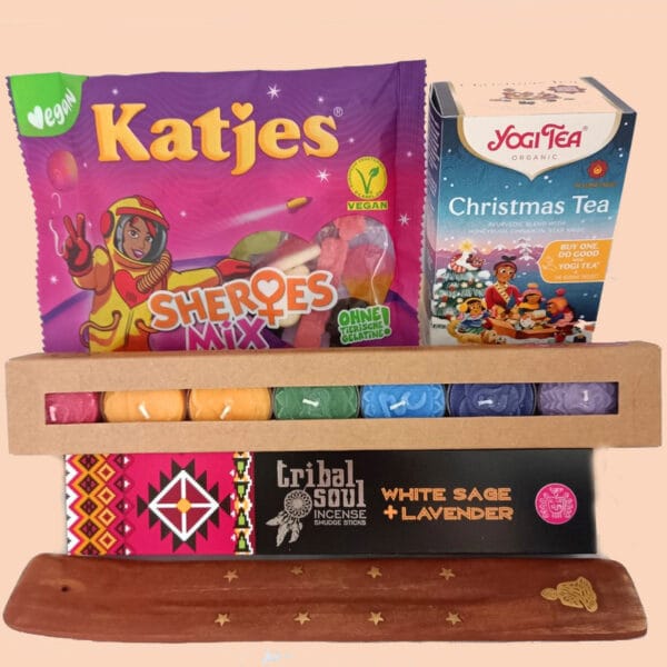 kerstpakket voor ee;n goed gevoel, mooi kerstpakket van 20 euro sheroes