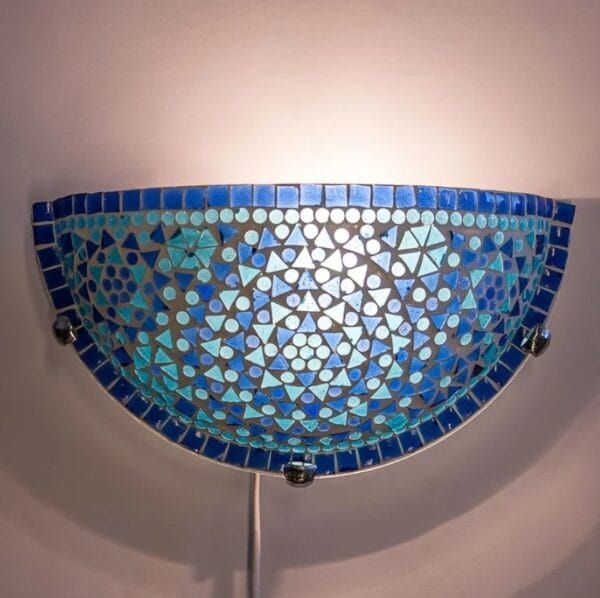 Luna mozaïek lamp blauw