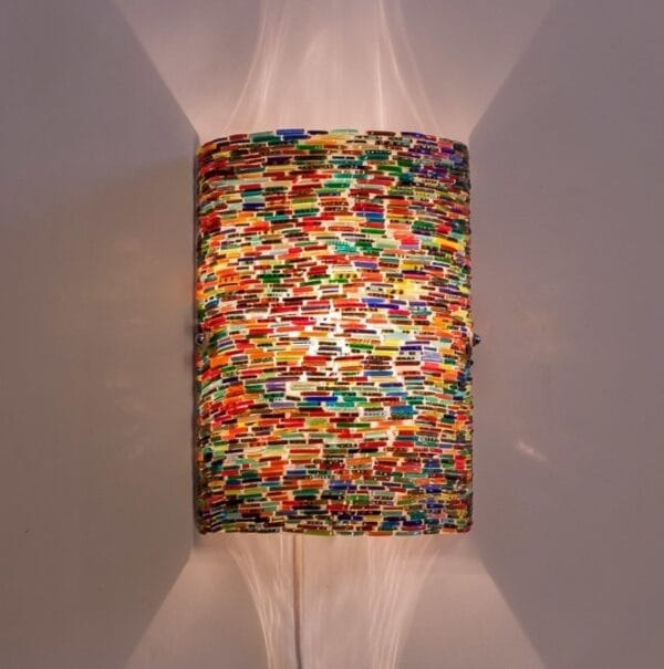 kleurrijke wandlamp Cilly de magische wilg glasdeco mozaïek
